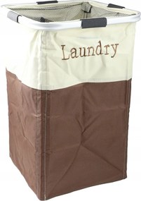 Szabadonálló szennyestartó kosár prymus háztartási 80l barna és bézs árnyalatok