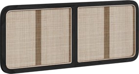 vidaXL Fejtámla fejtámlával Fekete 140 x 55 x 3 cm Rattan