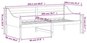 kanapéágy ágy matrac 100x200 cm tömör fa fenyőfa