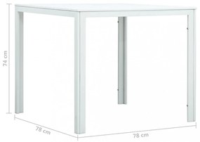 fehér fautánzatú HDPE dohányzóasztal 78 x 78 x 74 cm