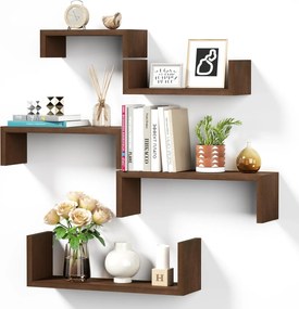 Sriwatana fa fali polc 5 db barna akasztós 40kg nappali konyha