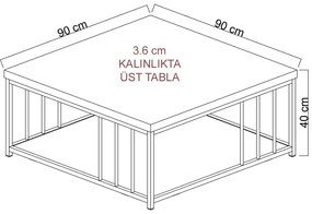 Dohányzóasztal Zen (antracit + fekete). 1073451