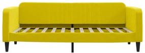 sárga kihúzható bársony heverő 90 x 200 cm