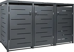 STILISTA Szekrény 3 szemeteshez 196 x 80 x 116 cm antracit