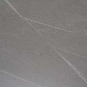 Étkezőasztal, szürke márvány/fekete, 160x80 cm, FLORENC TYP 2