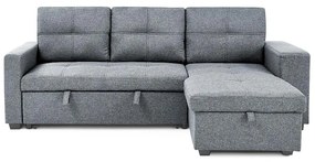 Catini PORTIVA univerzális sarokkanapé tárolóval és USB-csatlakozóval, szürke