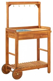tömör akácfa kerti zsúrkocsi 92 x 43,5 x 141,5 cm