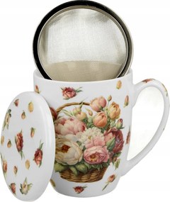 Piwonie bögre szűrővel, díszdobozban, 350 ml Virágos Bögre