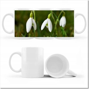 Nyomott mintás bögre Hóvirág Virágok