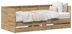 Nappali ágy fiókokkal Iparművészeti tölgy Rétegelt fa 75 x 190 cm