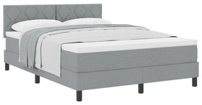 Boxspring Ágy Matraccal Világosszürke 140x190 cm Szövet