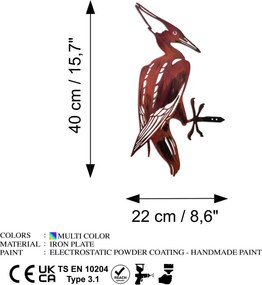 Bird fém kerti dísztárgy, 40×22 cm