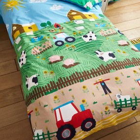 Egyszemélyes gyerek ágyneműhuzat 135x200 cm Farmyard Animals – Catherine Lansfield