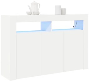 Fehér Oldalszekrény Fehér Mérnöki fa 116 x 30 x 75 cm Modern