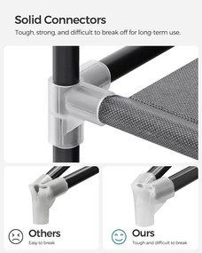 Szövet ruhásszekrény, ruhatároló gardróbszekrény, szürke