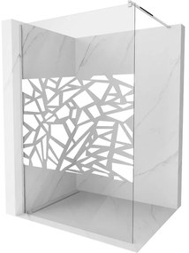 Mexen Kioto zuhanyparaván 130x200 cm 8 mm, króm, fehér kivitel, 800-130-101-01-85