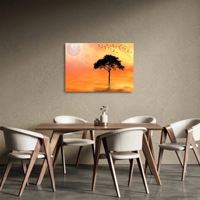Kép egy fáról naplementekor (üvegen) (70x50 cm)