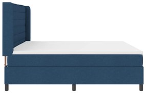 Boxspring Ágy Matraccal Kék 200x200 cm Szövet