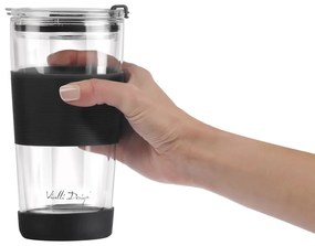 Fekete termobögre 600 ml Fuori – Vialli Design