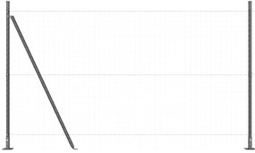 Kerítésoszlopok 104 db Szürke Porszórt Acél 3.2 x 3.2 x 88.5 cm