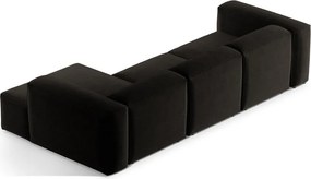 Fekete sarokkanapé (jobb oldali-heverő résszel) Bergamo – Cosmopolitan Design