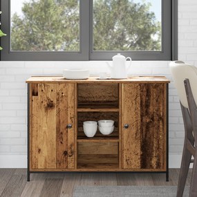 Old Wood oldalszekrény 100x35x70 cm Mérnöki fa és acél