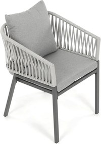Kerti szék, fém, polyrattan, szürke, AZC-S1430 GREY