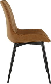 Szék, ekobőr barna camel/fekete, HAZAL