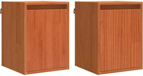 vidaXL Fali Szekrény 2 pcs Faggyú barna 30 x 30 x 40 cm Tömör fenyőfa