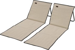 Outsunny 2 db-os Strandmatrac, Összecsukható Strandfotel Hordozótáskával, Állítható Fekvőszék, Napozóágy 110 kg Teherbírás, Strandmatrac, Magazinzsebb