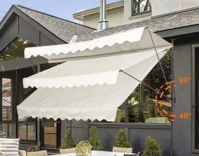 Erkély napellenző teraszra, állítható dőlésszöggel - bézs színű Šírka: 300 cm