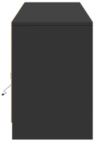 fekete szerelt fa TV-szekrény LED-ekkel 180 x 34 x 50 cm