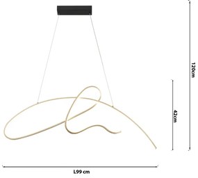 ONLI - LED Csillár zsinóron SIGN LED/42W/230V 4000K arany