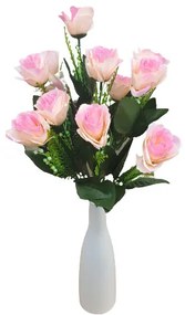Canberri mű rózsa csokor 9 szálas rózsaszín művirág