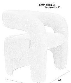 Fehér buklé fotel Nova – White Label