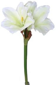 Mű Amaryllis fehér - zöld, 52 cm