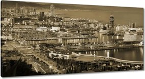 Festmények 115x55 Barcelona Éjszakai tájkép