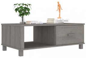 HAMAR világosszürke tömör fenyőfa dohányzóasztal 100x55x35 cm