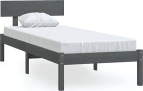vidaXL szürke tömör fenyőfa ágykeret 100 x 200 cm