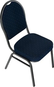 Szék, rakásolható, kék anyag/szürke váz, JEFF 3 NEW