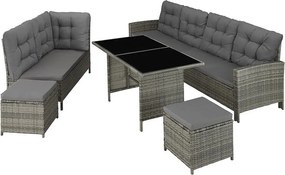 Avenberg BARLETTA Nagy luxus kerti rattan szett - szürke/sötétszürke