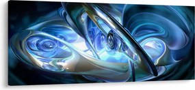 Kék fraktálos kép (120x50 cm)
