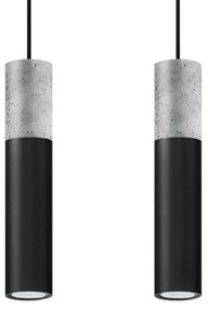 Sollux SL.0651 - BORGIO függeszték 2xGU10/40W/230V beton/fém fekete