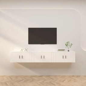 3 db fehér falra szerelhető TV-szekrény 80 x 34,5 x 40 cm