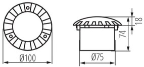 KANLUX 7280 ROGER DL Kültéri Talajba Építhető Lámpa LED IP65