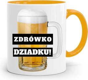 Sárga Bögre Nagypapának Nagypapa Egészségére! fényképes nyomattal