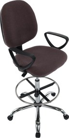 Magasított munkaszék, barna/fekete, TAMBER