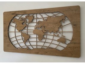 Li-Go 4868/DUB2 - LED fali dekoráció LED/24W/230V 110x60 cm tölgy/világtérkép