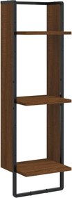 vidaXL 3 szintes barna tölgy színű szerelt fa fali polc 30x25x100 cm