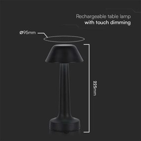 LED Dimmelhető újratölthető asztali lámpa  LED/1W/5V 3000-6000K fekete